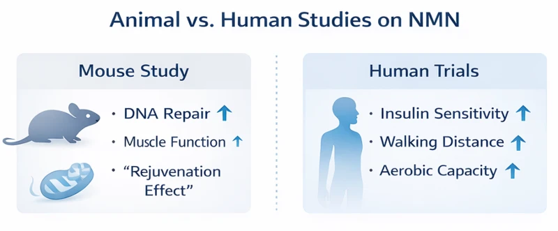 Animal vs. Human Studies on NMN Animal vs. Human Studies on NMN